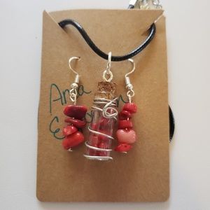 Hand made red jasper healing stone set